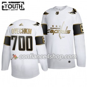 Adidas Maillot de Hockey Washington Capitals Alexander Ovechkin 700 Goals 2019-20 Blanc Golden Edition Authentic - Enfant